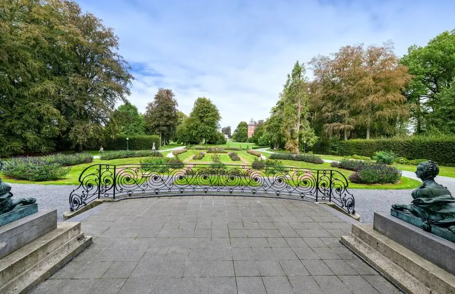 Formal French gardens seen from the château terrace